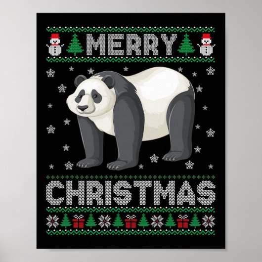Panda Animal Men Women Kinder Ugg Weihnachtskraut Poster (Vorne)