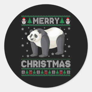Panda Animal Men Women Kinder Ugg Weihnachtskraut Runder Aufkleber