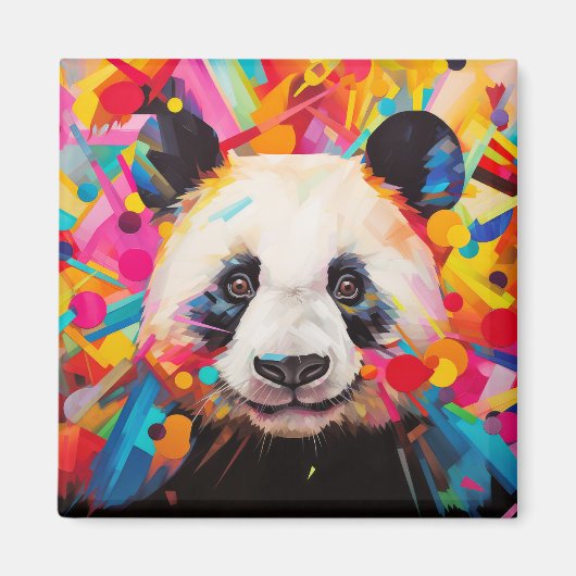 Panda Animal Portrait Farbige Malerei Magnet (Vorne)