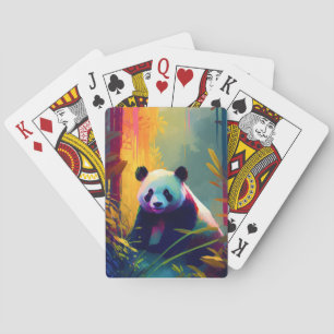 Panda Animal Portrait Painting Wildlife Spielkarten