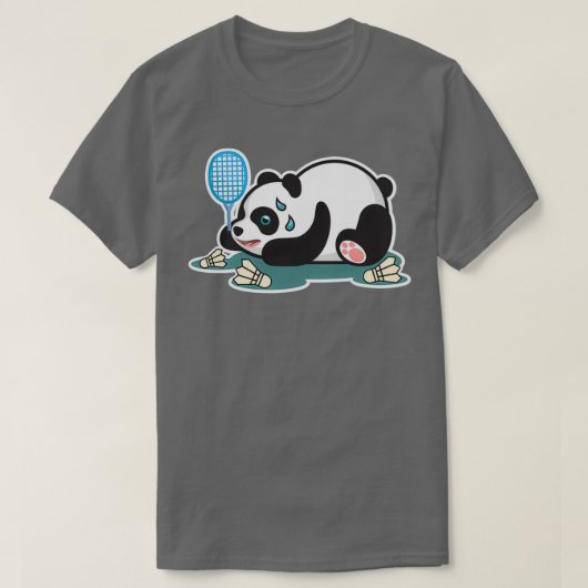 Panda Animals Badminton Shuttlecocks T T-Shirt (Design vorne)