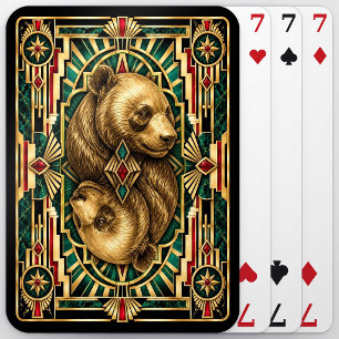 Panda, Art Deco Wildtiere Spielkarten