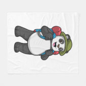 Panda as Hiker with Backpack Fleecedecke (Vorderseite (Horizontal))