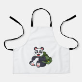 Panda as Hiker with Backpack Schürze (Vorderseite)