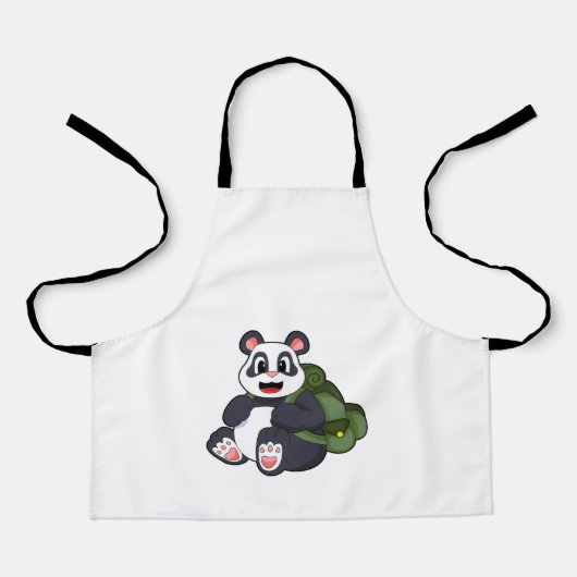 Panda as Hiker with Backpack Schürze (Vorderseite)