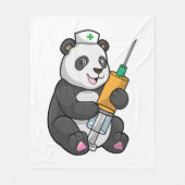 Panda as Nurse with Syringe Fleecedecke (Vorderseite)