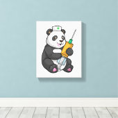Panda as Nurse with Syringe Leinwanddruck (Insitu (Holzboden))