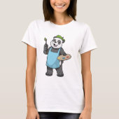 Panda as Painter with Brush & Colour T-Shirt (Vorderseite)