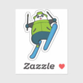 Panda as Ski jumper with Ski Aufkleber (Blatt)