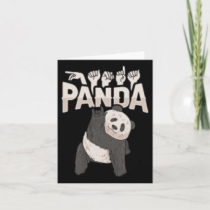 Panda Asl Hand Gesture Deaf Hörverlust Bewusstsein Karte