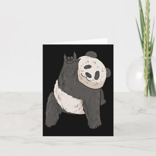 Panda Asl Hand Gesture Deaf Hörverlust Bewusstsein Karte (Vorderseite)
