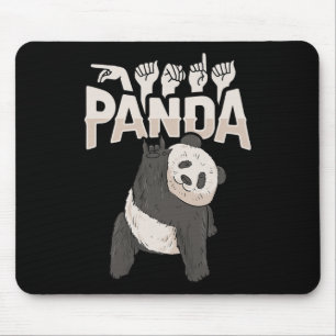 Panda Asl Hand Gesture Deaf Hörverlust Bewusstsein Mousepad