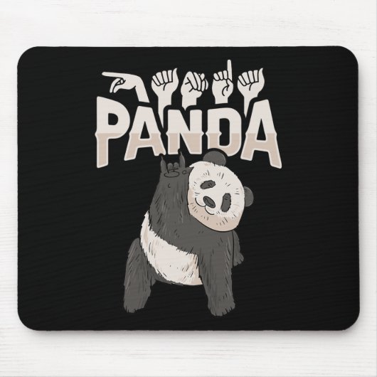 Panda Asl Hand Gesture Deaf Hörverlust Bewusstsein Mousepad (Vorne)