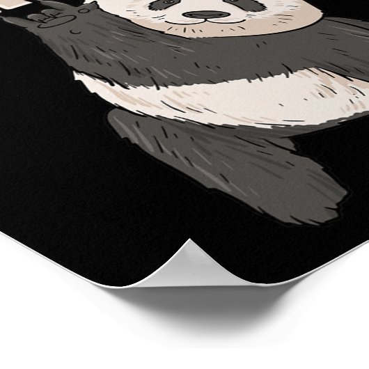 Panda Asl Hand Gesture Deaf Hörverlust Bewusstsein Poster (Ecke)