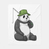 Panda at Fishing with Fishing rod Fleecedecke (Vorderseite)