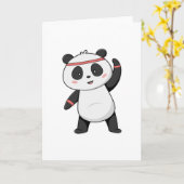 Panda at Fitness with Headband Karte (Gelbe Blume)