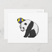 Panda at Handball Sports Postkarte (Vorne/Hinten)