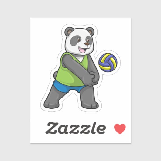 Panda at Sports with Volleyball Aufkleber (Blatt)