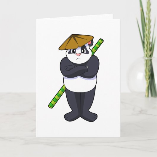 Panda at Stick fight Martial arts.PNG Karte (Vorderseite)