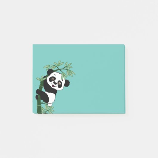 Panda auf Bambus Post-it Klebezettel (Vorderseite)
