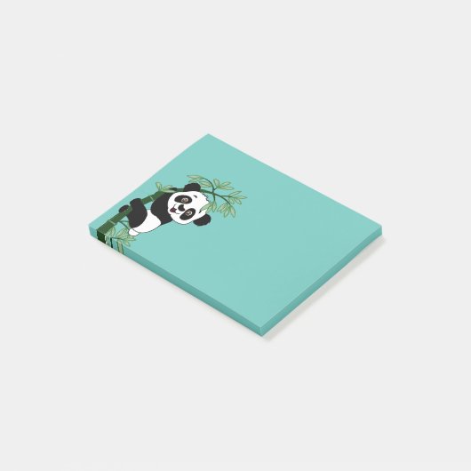 Panda auf Bambus Post-it Klebezettel (angewinkelt)