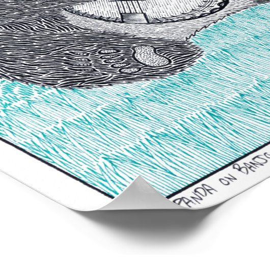 Panda auf Banjo Poster (Ecke)