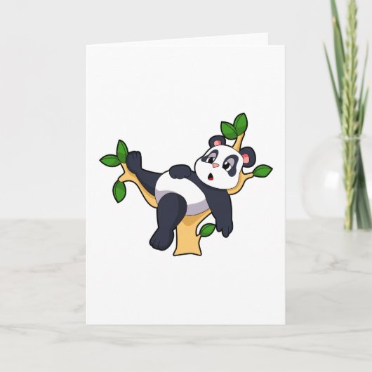 Panda auf Baum Karte (Vorderseite)