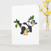 Panda auf Baum Karte (Gelbe Blume)