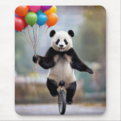 Panda auf einem Einrad mit Ballonbouquet Mousepad (Vorne)
