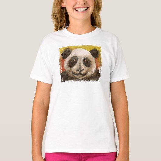 Panda auf Schwarzem für Kinder T-Shirt (Vorderseite)