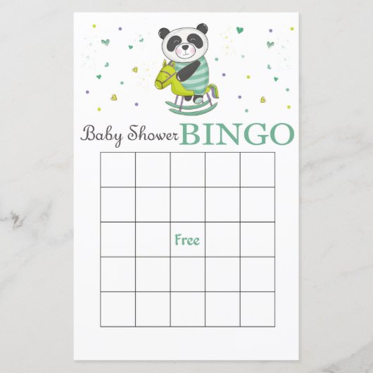 Panda Baby Duschbingkarte (Vorderseite)