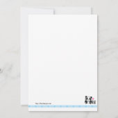 Panda Baby Dusche - blau Einladung (Rückseite)