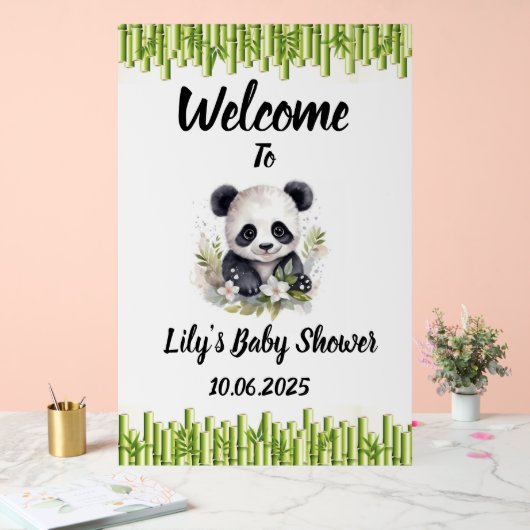 Panda Baby Duschschild. Acrylschild (Hochzeit)