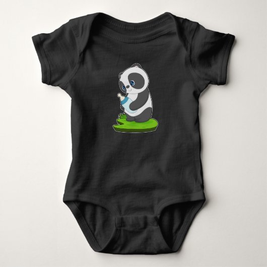 Panda Baby Flasche Milch Strampler (Vorderseite)