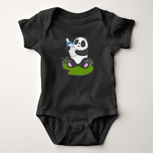Panda Baby Flasche Milch Strampler (Vorderseite)