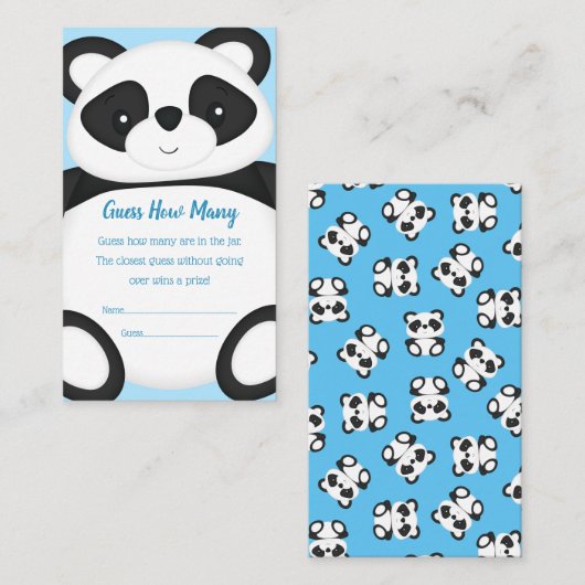 Panda Baby Shooting Game Begleitkarte (Vorne/Hinten)