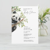 Panda Baby Shower Einladung (Stehend Vorderseite)