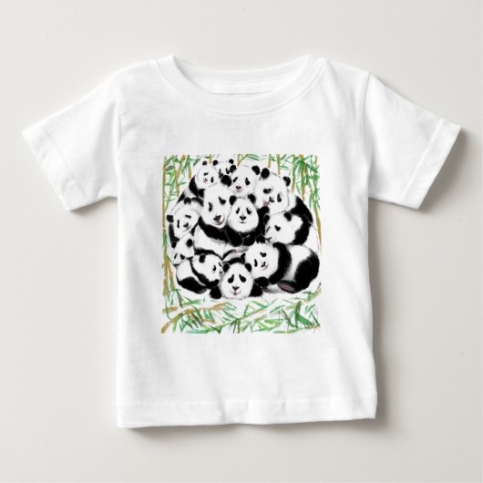 Panda Baby T - Shirt Happy Pandas (Vorderseite)