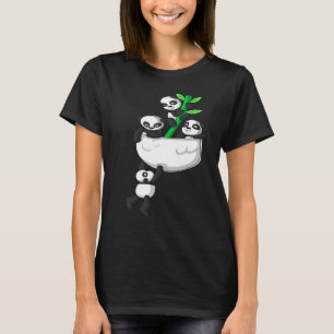 Panda Babys in der Brust Pocket Panda Bären T-Shirt