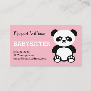 Panda-Babysitting Kinderbetreuungs-rosa Visitenkarte