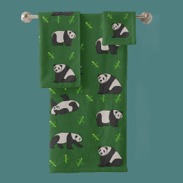 Panda Badhandtuch Set