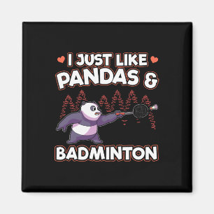 Panda Badminton I Just Liebe Pandas Magnet