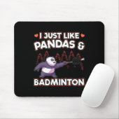 Panda Badminton I Just Liebe Pandas Mousepad (Mit Mouse)