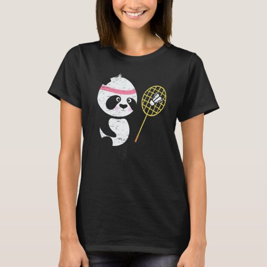 Panda Badminton Shuttlecock Smash Athlete Player C T-Shirt (Vorderseite)