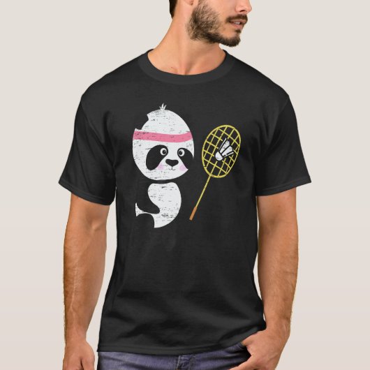 Panda Badminton Shuttlecock Smash Athlete Player C T-Shirt (Vorderseite)