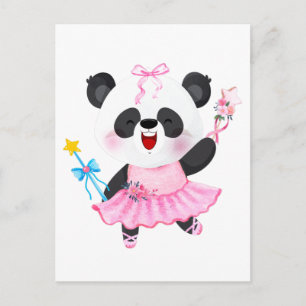 Panda Ballerina Animal Lovers Girl Postkarte
