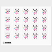 Panda Ballerina Animal Lovers Square Sticker (Blatt)