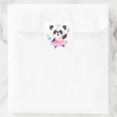Panda Ballerina Animal Lovers Square Sticker (Tasche)