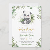 Panda Bamboo Babydusche Einladung (Vorderseite)