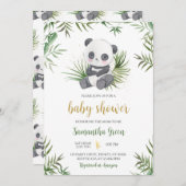 Panda Bamboo Babydusche Einladung (Vorne/Hinten)